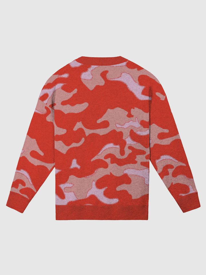 Camouflage Comfort Knitted Crewneck Sweater Red product image (7)