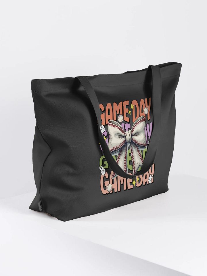 Game Day Bow Baseball Celebration Organic Tote product image (1)