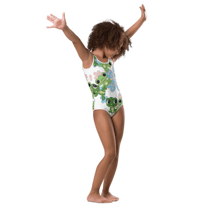 Whimsical Frogs and Flowers Kids Swimsuit product image (1)