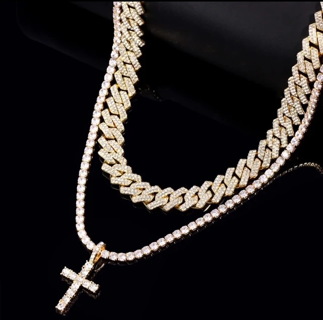 FASHION SILVER RHINESTONE CROSS PENDANT NECKLACE product image (3)