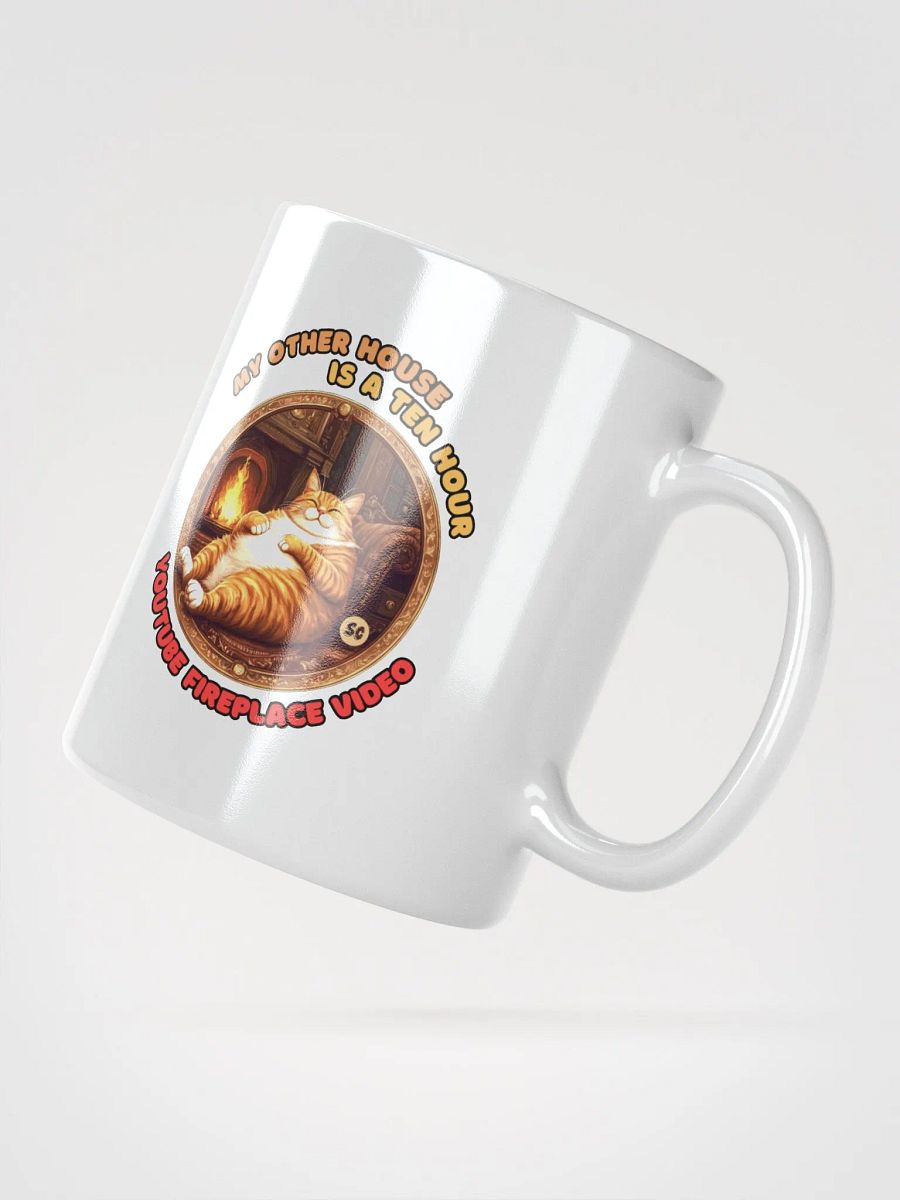 Cozy Cat - My Other House is a Ten Hour YouTube Fireplace Video | White Glossy Mug product image (5)