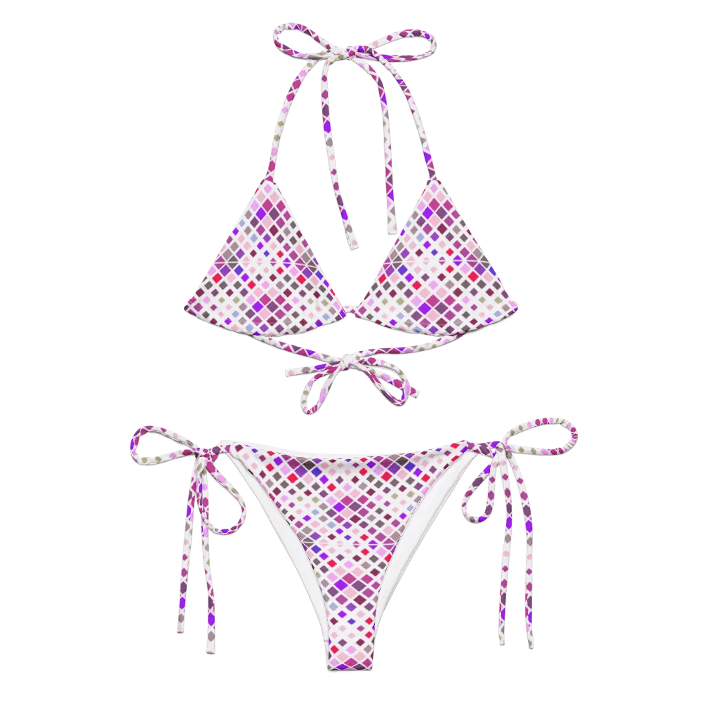 Colorful Square Pattern Design String Bikini - v2 product image (6)
