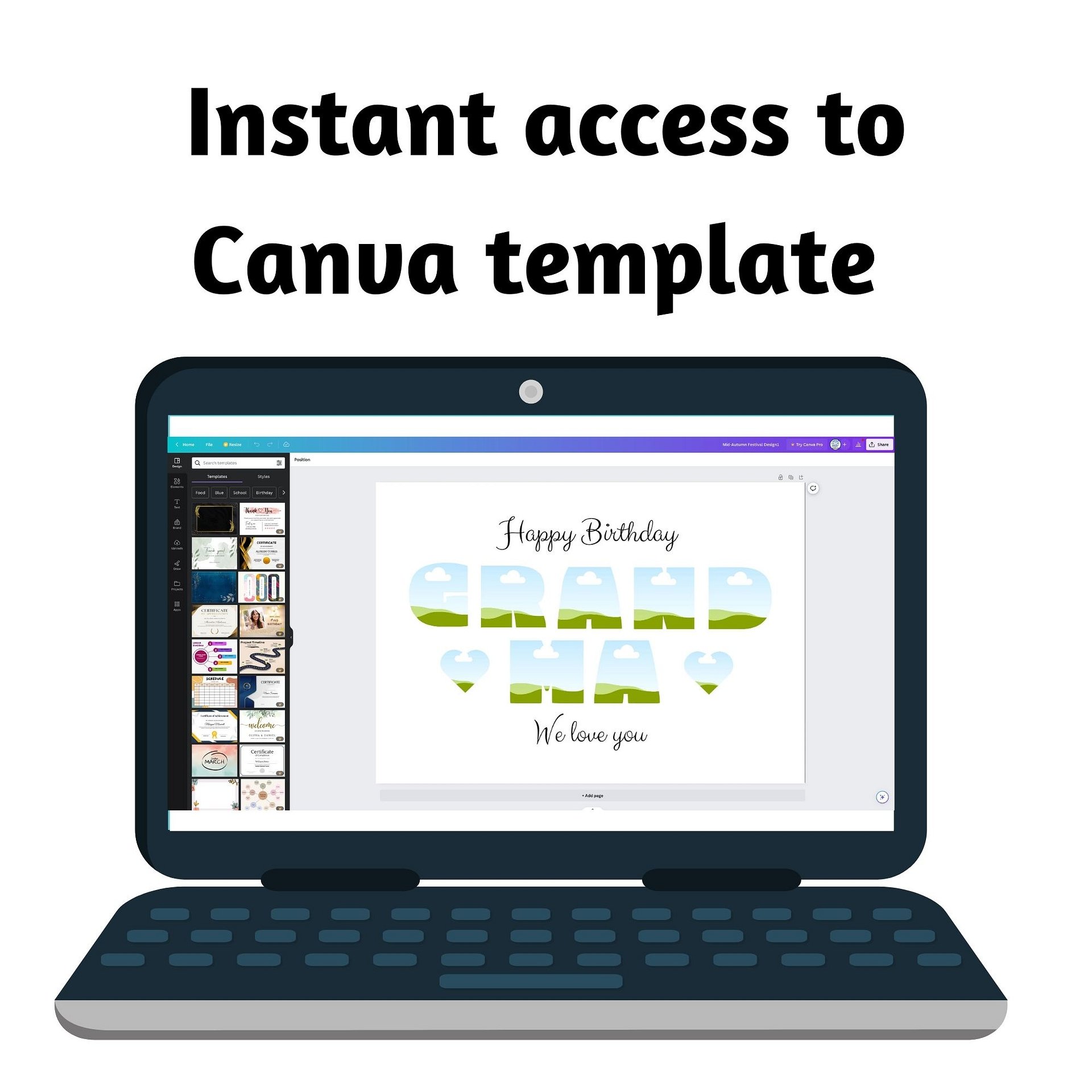 Happy Birthday Grandma Photo Collage Canva Template product image (3)