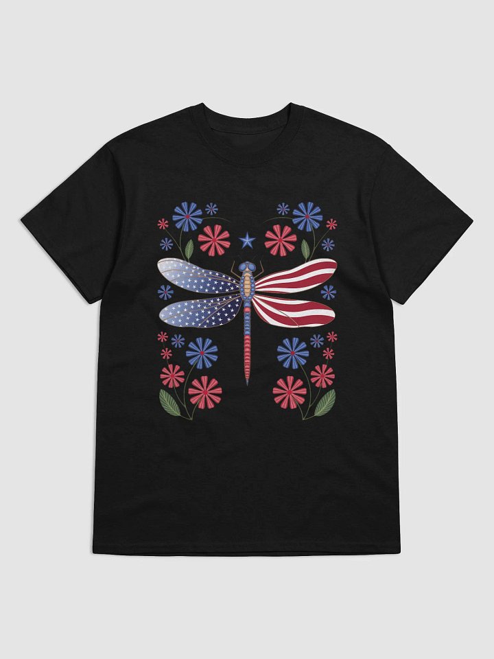 Party Like It’s 1776 T-Shirt - Patriotic Dragonfly American Flag Design product image (3)