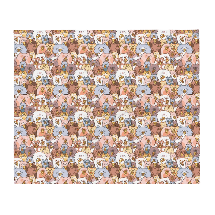 Whimsical Pizza Cats Throw Blanket product image (2)