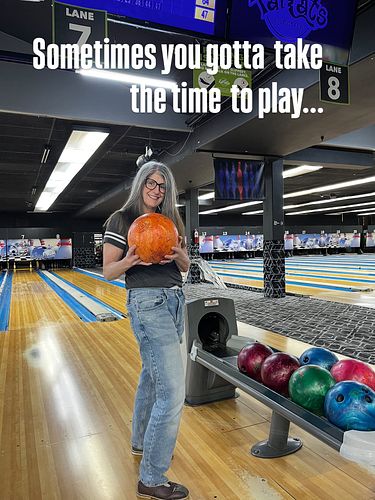 Sometimes you gotta take some time to play. #play #bowling #takeabreak