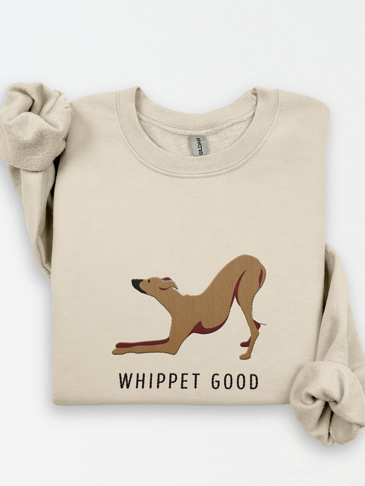 Whippet Good Sweatshirt (Embroidered) of a Whippet(Tan) product image (1)