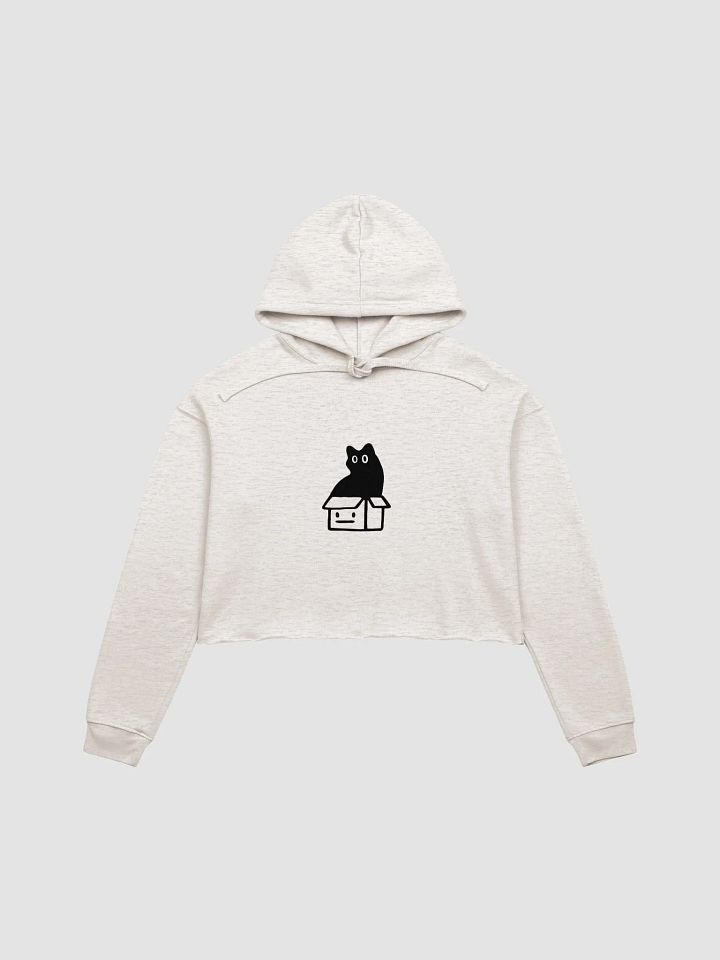 Cartoon Black Cat in a Box Crop Hoodie product image (4)