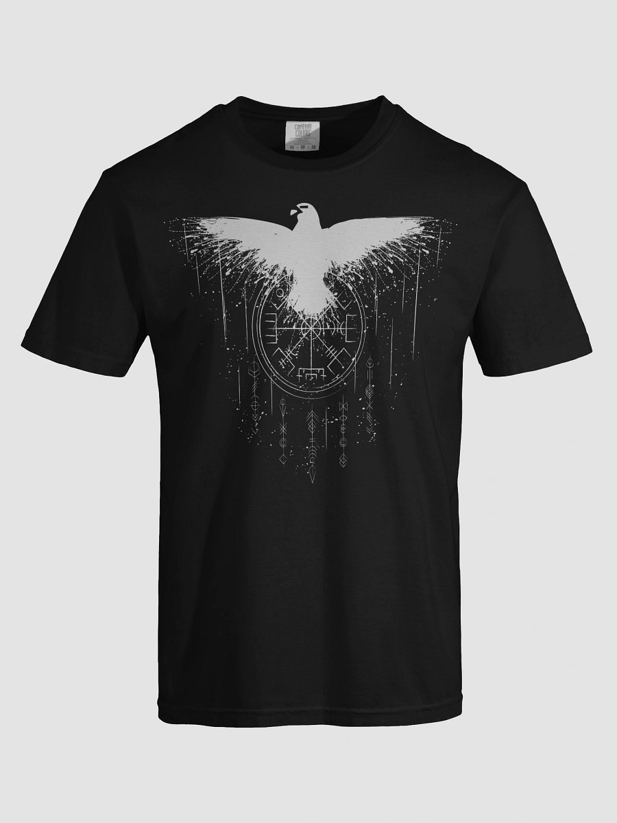 Shamanic Vegvísir Eagle T-Shirt – Norse Rune Compass with Spirit Animal Design product image (5)