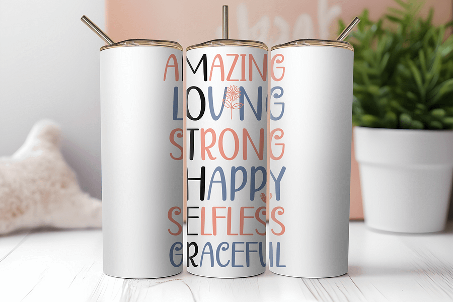 Empowerment Words Stainless Steel Tumbler product image (2)