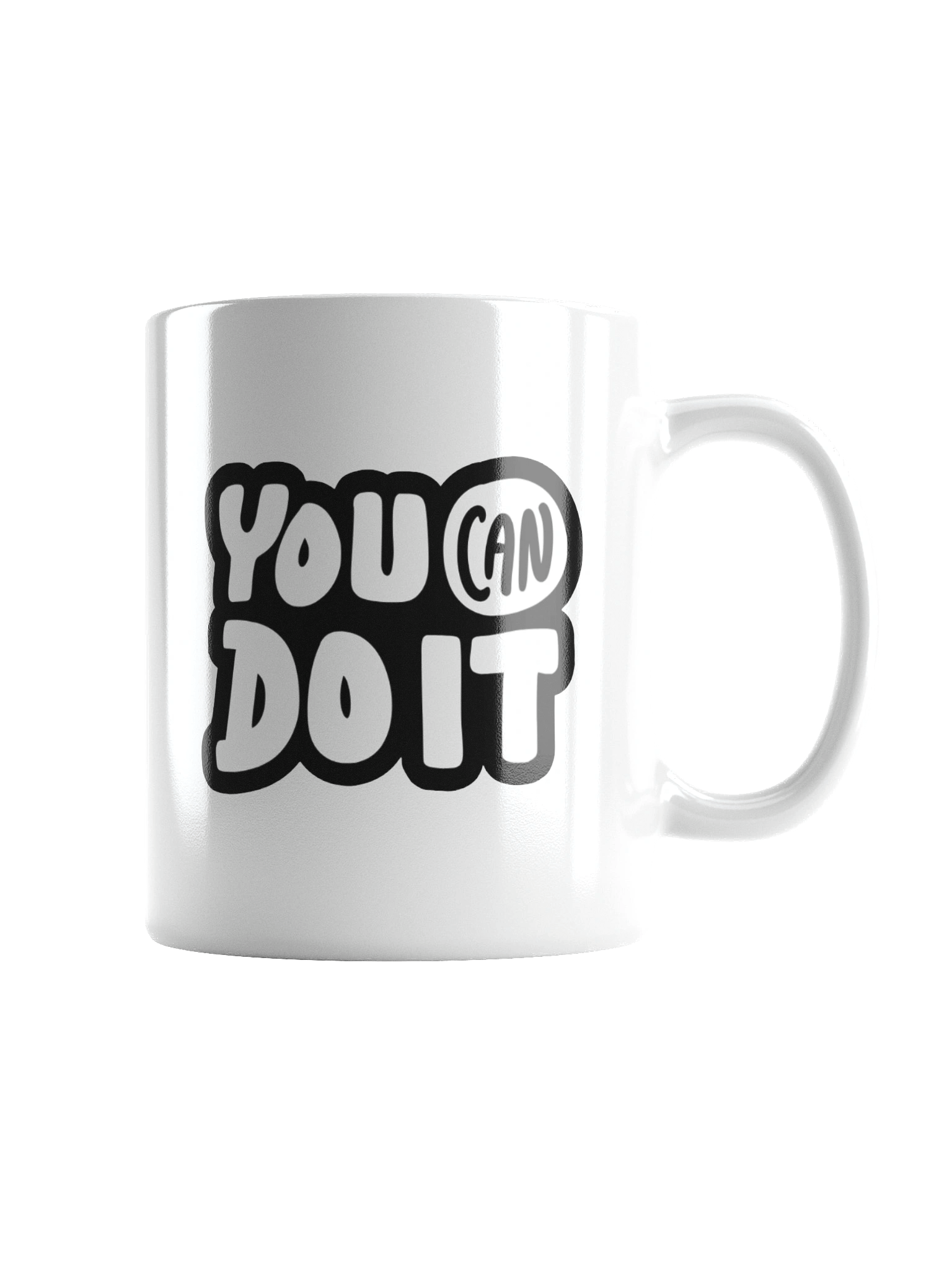 YOU CAN DO IT Motivational Oval White Glossy Mug product image (1)