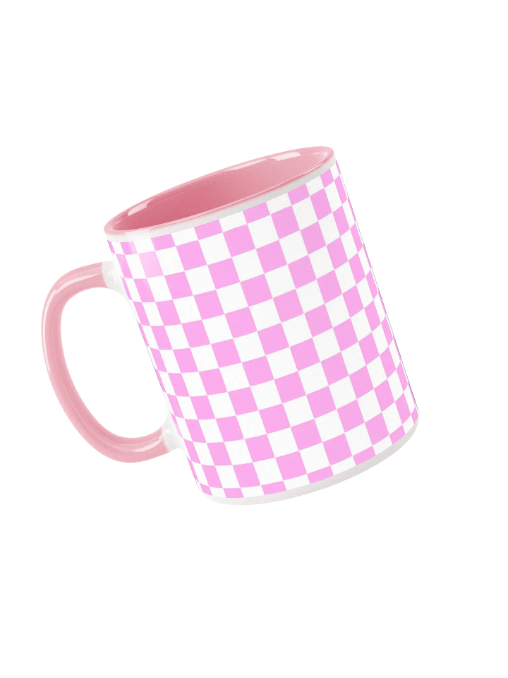 Checkered! Pastel Pink and White Checkers Mug product image (1)