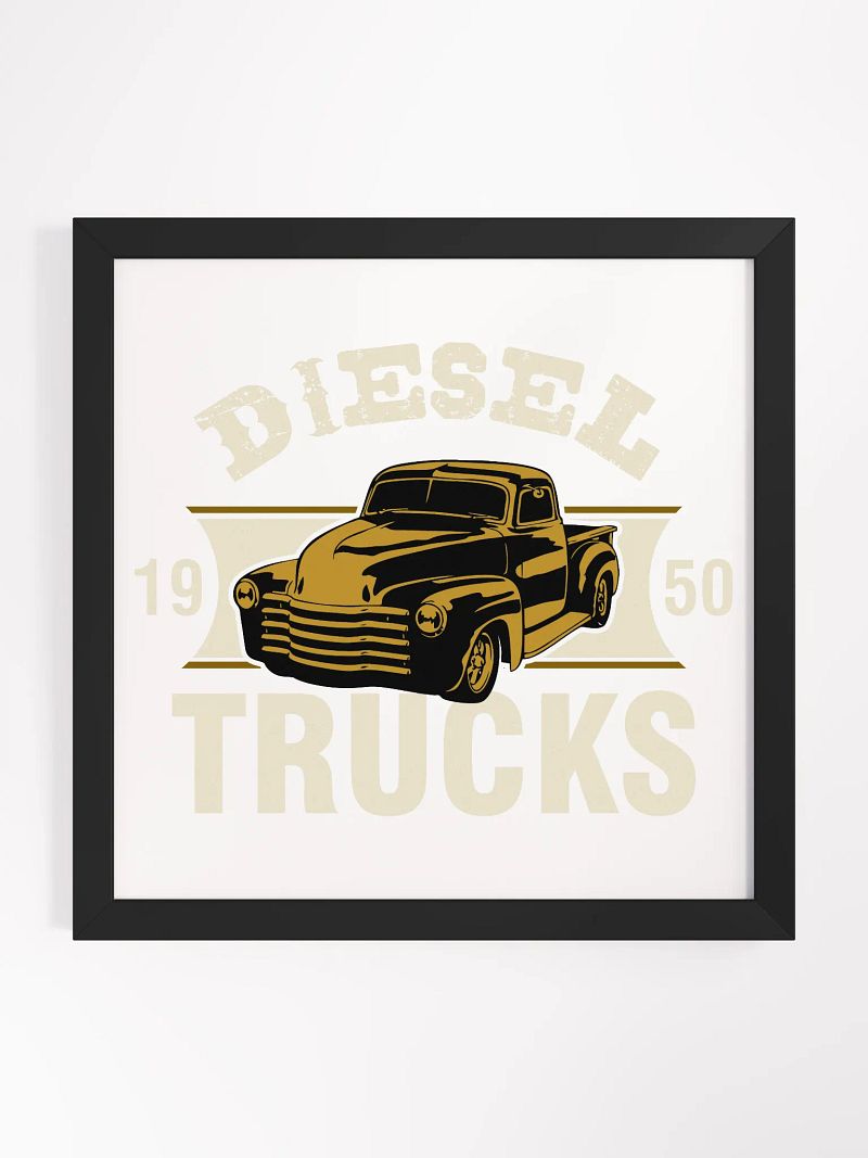 Retro Diesel Trucks Framed Poster