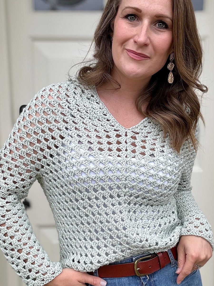 Top Down Crochet Granny Stitch Hoodie Pattern Adult Sizes product image (6)
