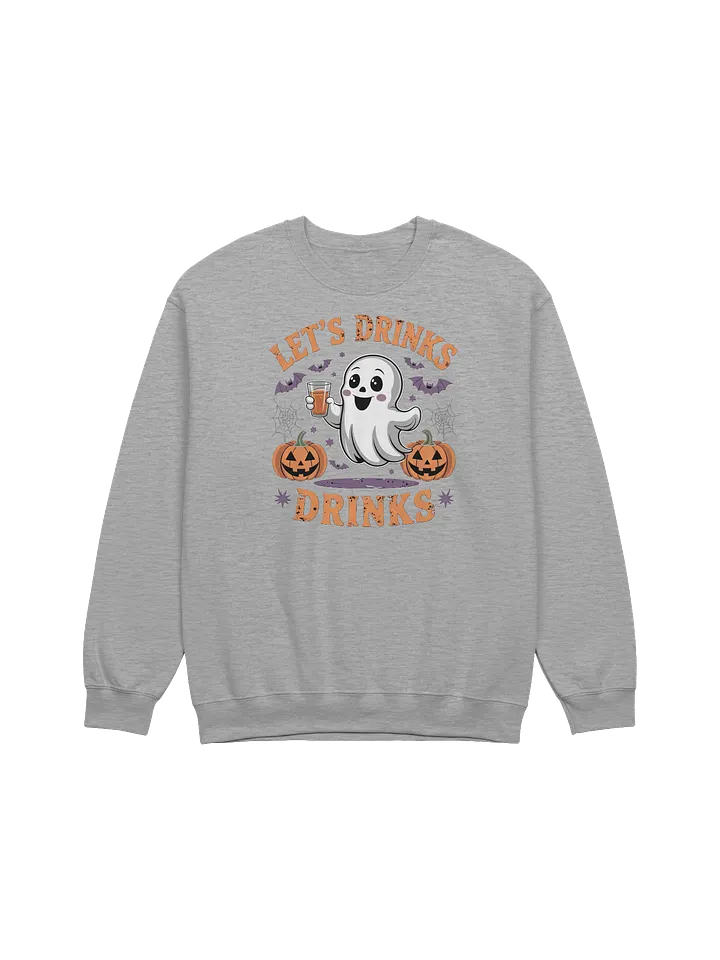 Halloween Ghost Sweatshirt - Gildan Cozy Style - Fun 'Let's Drink' Gift Idea product image (14)
