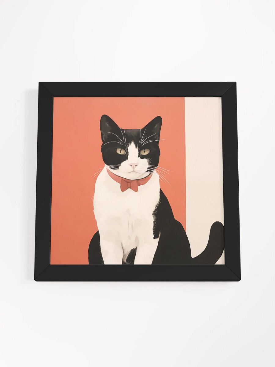 Whiskers & Whimsy: Framed Cat Illustration Poster product image (43)