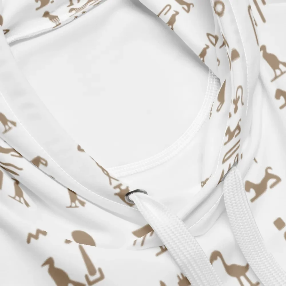 Isis White Hieroglyphs Detail Unisex Hoodie product image (4)