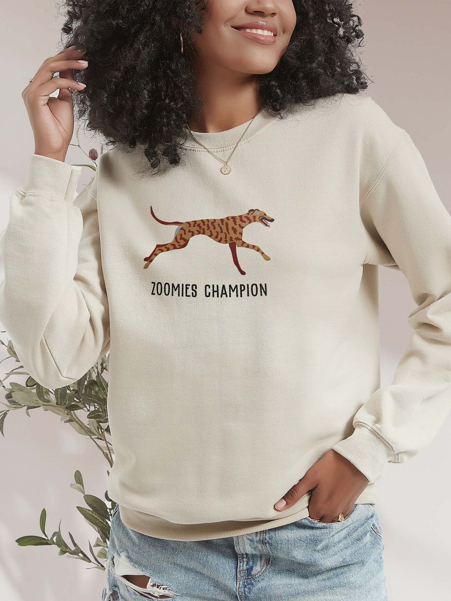 Zoomies Champion Sweatshirt (Embroidered) of a Greyhound(Brindle) product image (2)