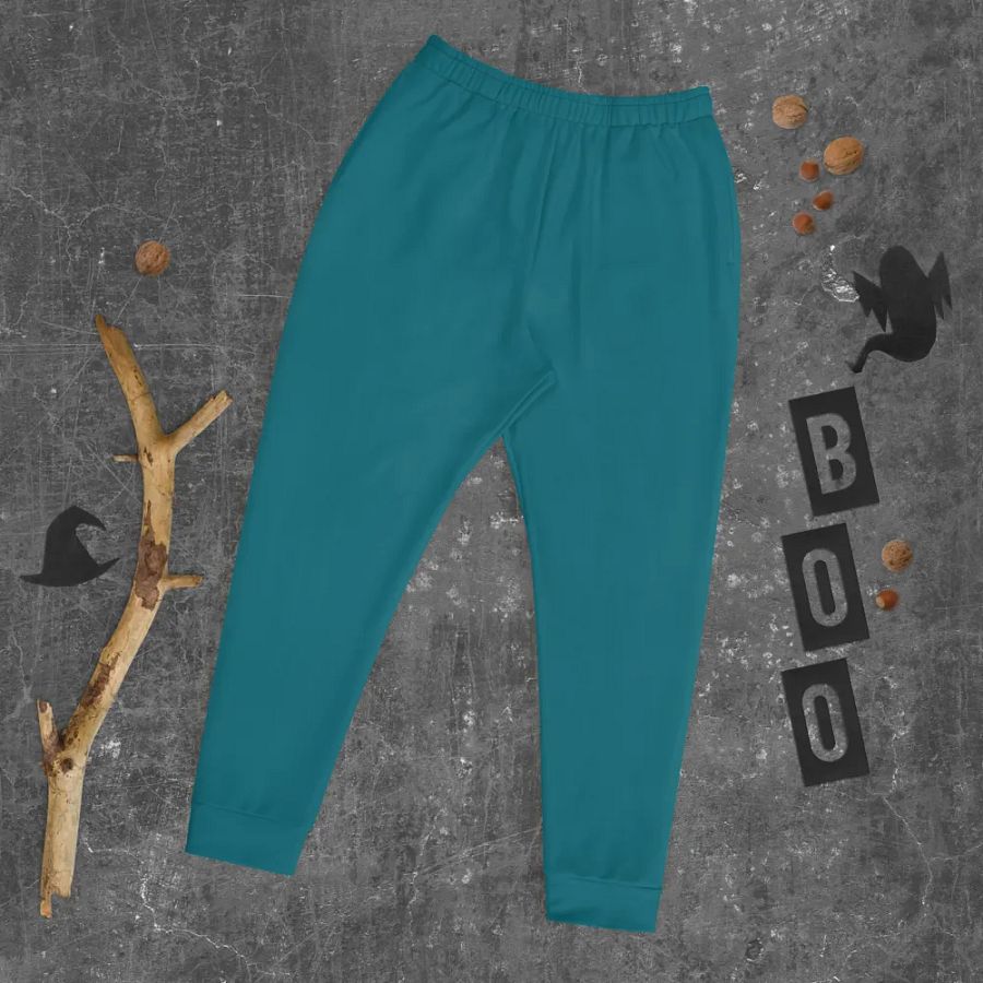 Plain Teal Blue True Summer Recycled Polyester Premium Men's Joggers by Treasure Pie product image (9)