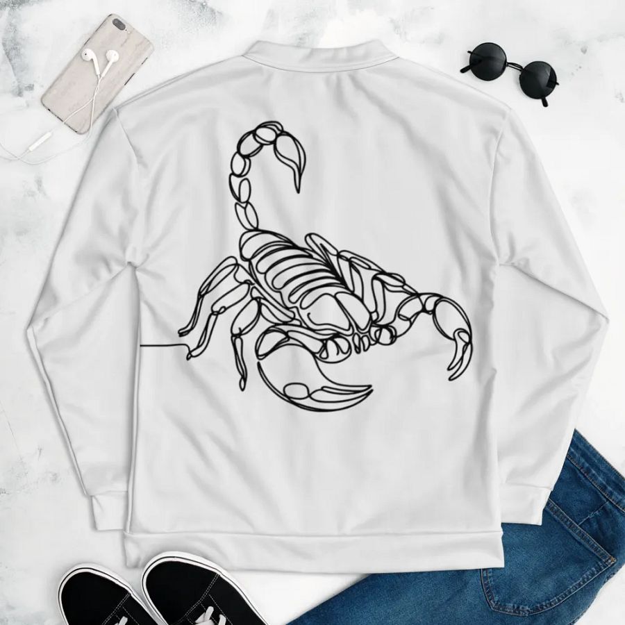Scorpion Line Art Design All-Over Print Bomber Jacket product image (5)