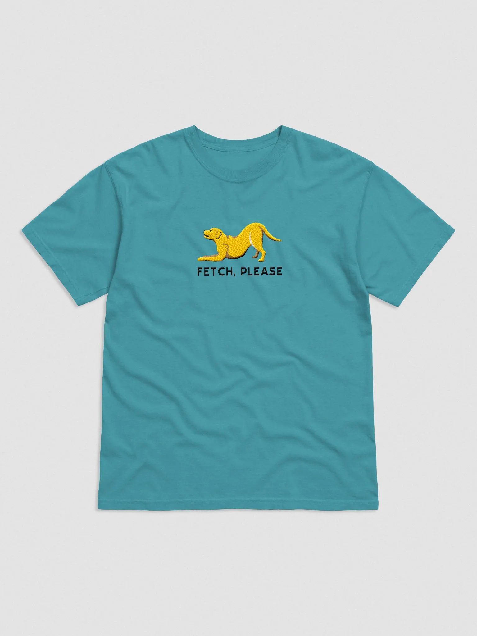 Fetch Please T-Shirt(Embroidered) of a Labrador Retriever(Yellow) product image (4)