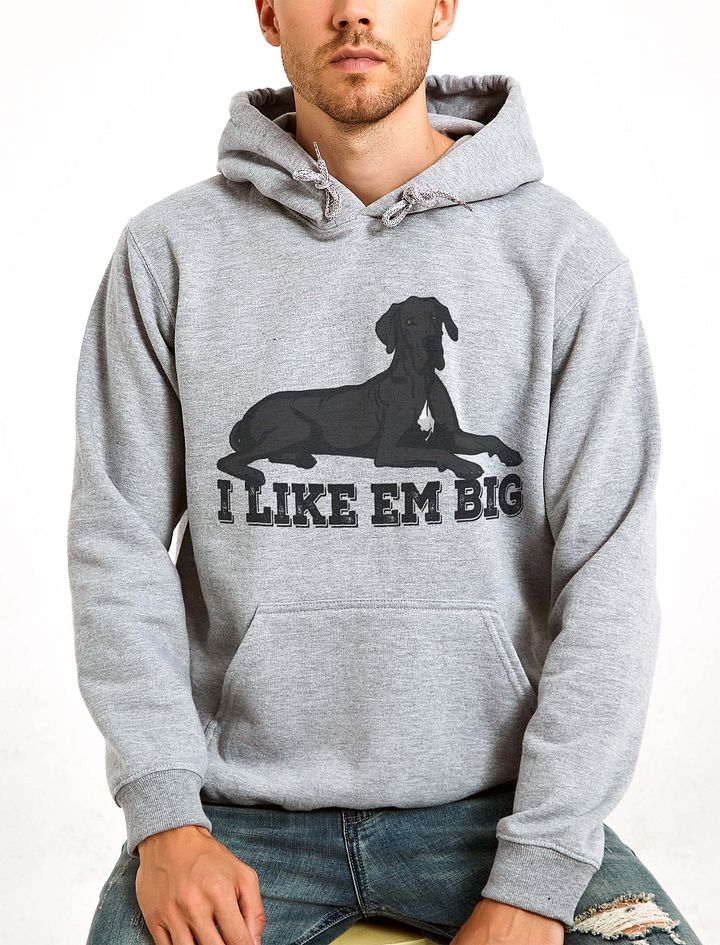 I Like Em Big Hooded Sweatshirt of a Great Dane | Funny Hoodie for Great Dane Paw-rents product image (24)