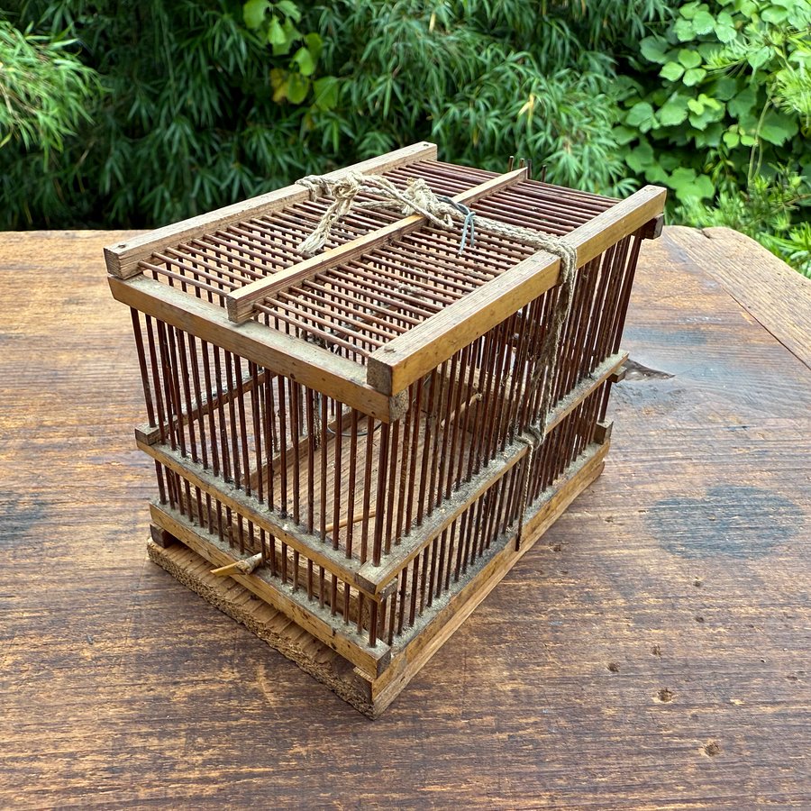 🎎 Antique Japanese Mushi Kago Insect Cage – Handcrafted Bamboo Folk Art – Japan Antique Roadshow product image (1)