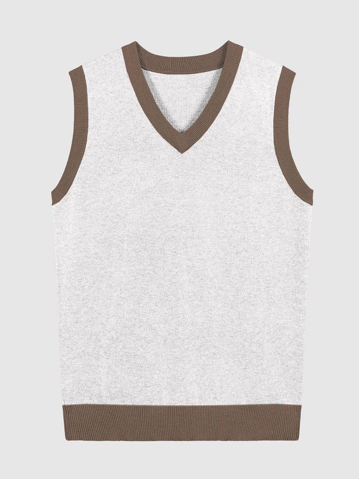 Customizable 4-Color Jacquard V-Neck Vest product image (4)