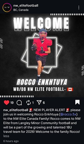 🏈 Huge News! 🏈
We’re proud to share that Rocco has officially joined the Northwest Elite Football 7v7 team! 🙌

After being sc...