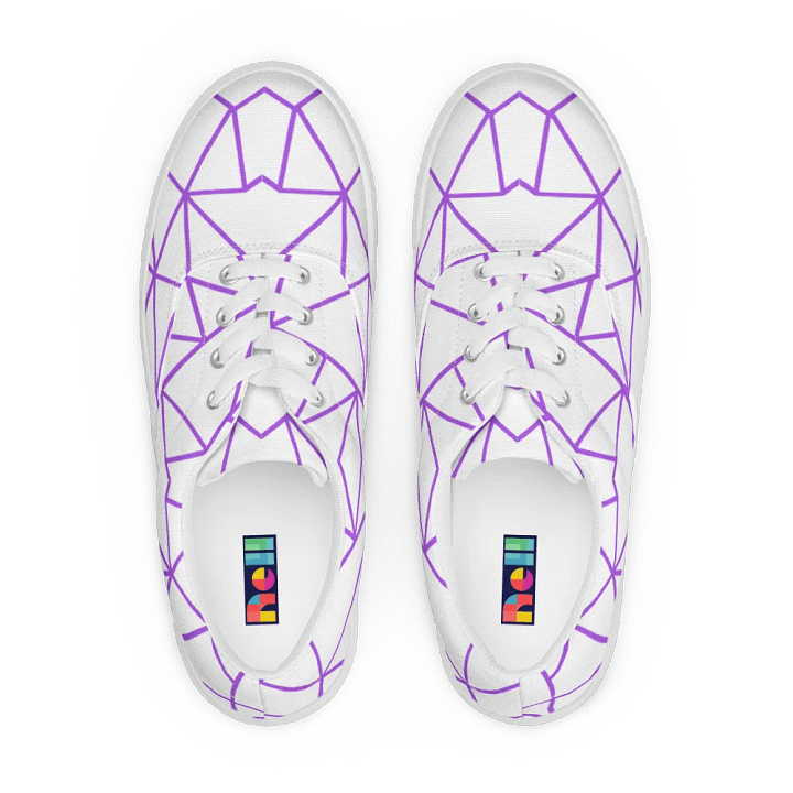 Lace-Up Canvas Shoes: Purple Geometric product image (1)