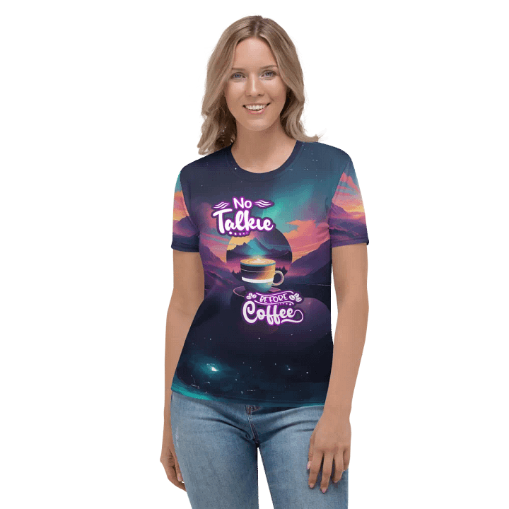 No Talkie Before Coffee All Over Print T-shirt product image (2)