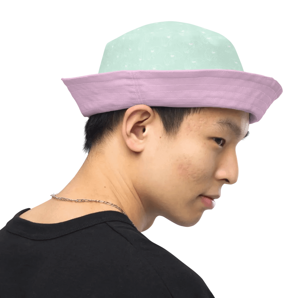 Goggle Hat Pastels - mint and pink - all over print bucket hat - reversible product image (12)