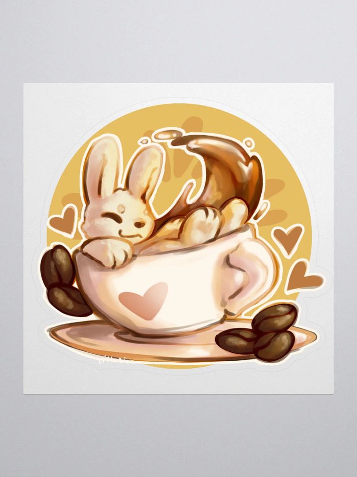 coffee bunny splash - sticker product image (1)
