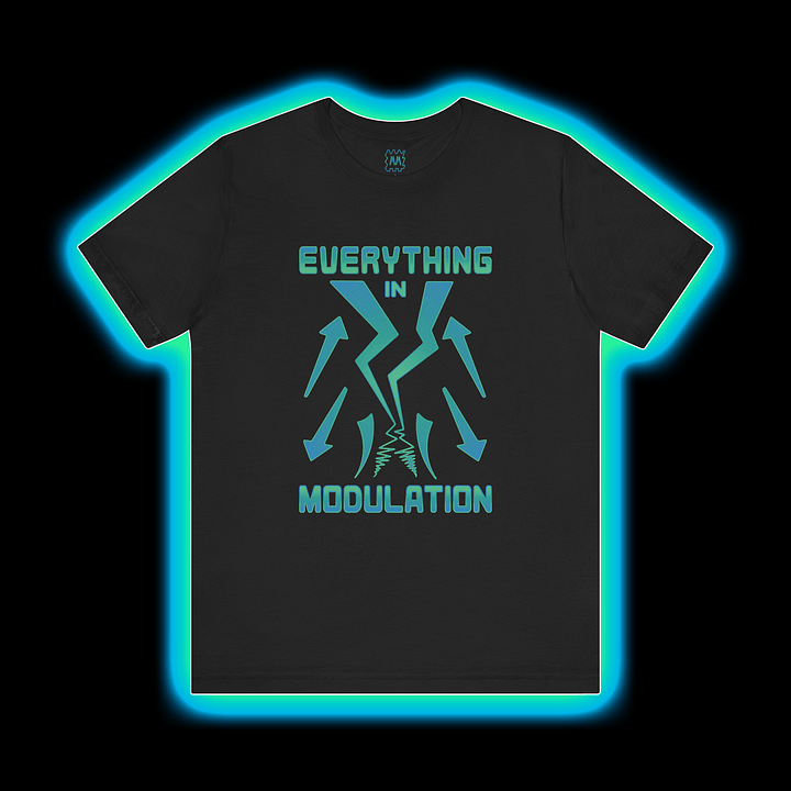 Everything In Modulation - Make Noise Maths Modular Synthesizer T-Shirt (CYAN PRINT) product image (1)