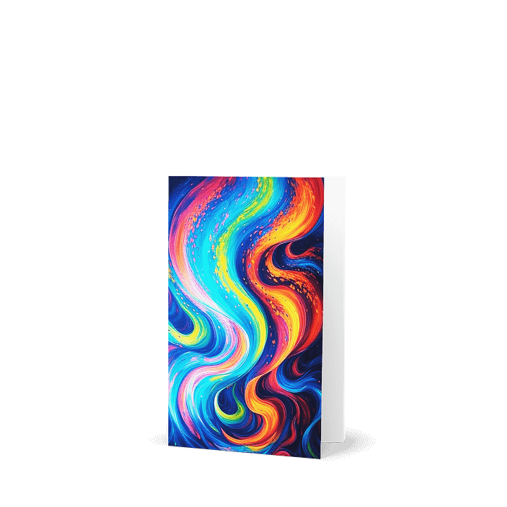 Greeting Card Modern Art Vibrant Abstract Swirling Colors product image (1)