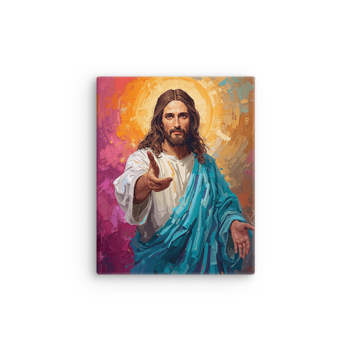 Jesus Extending His Hands — Abstract Burst Wall Print product image (5)