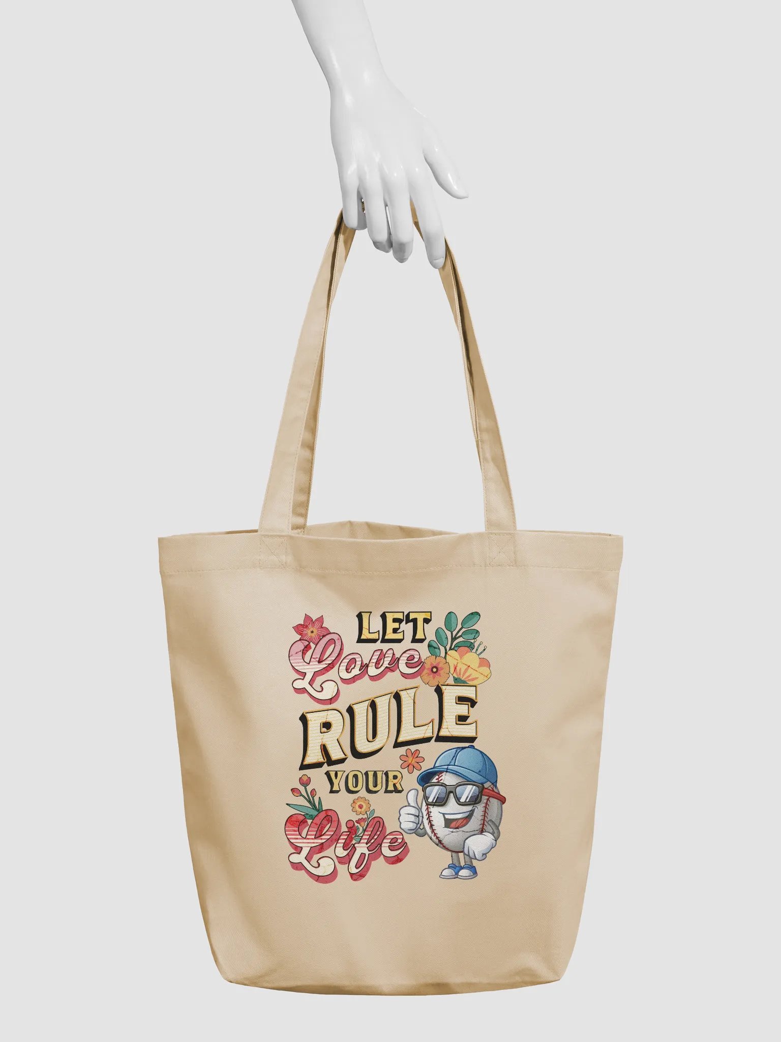 Let Love Rule Your Life Baseball Tote Bag product image (6)