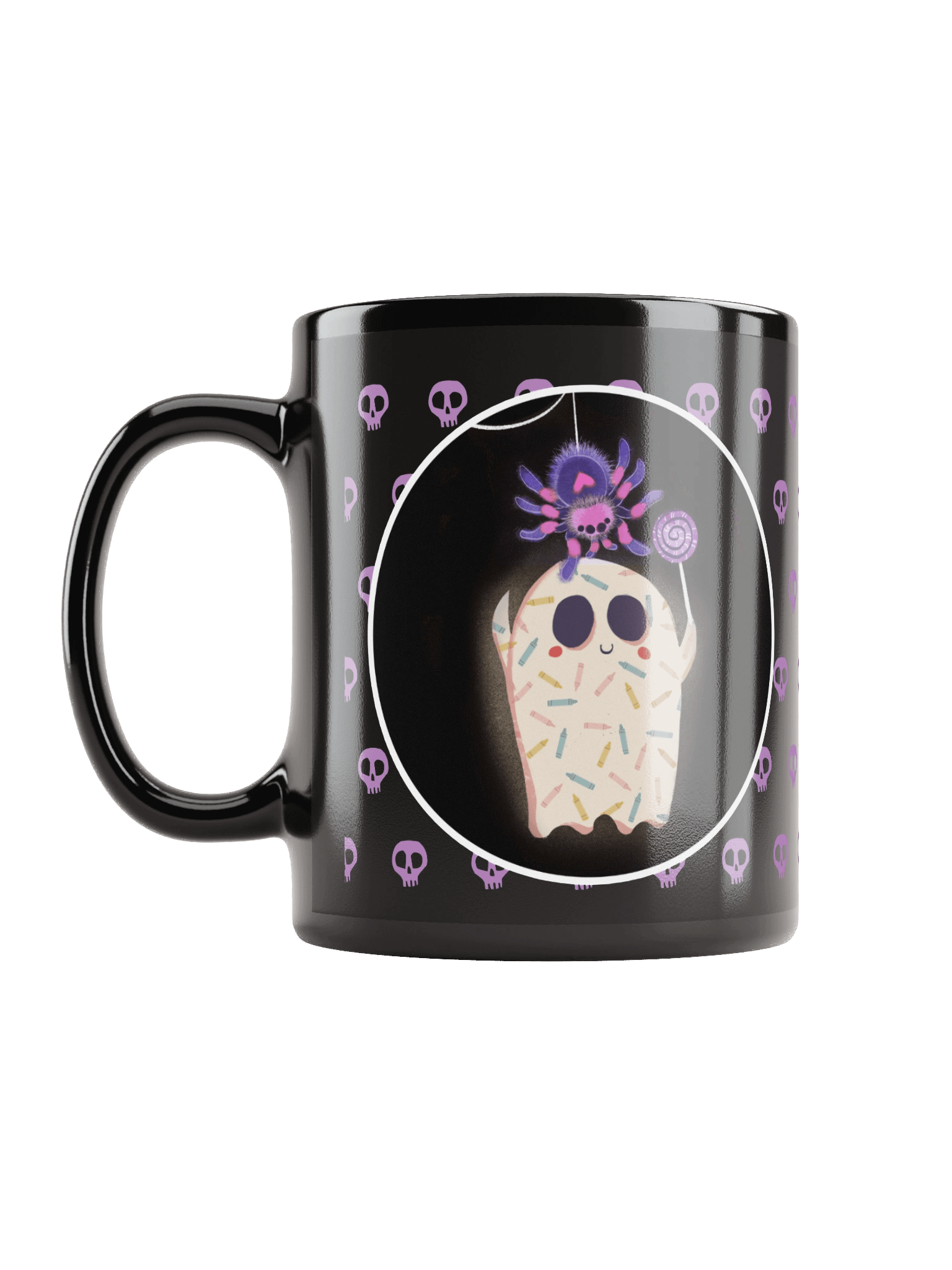Little Ghost Spider Pet - Black Ceramic Mug product image (7)
