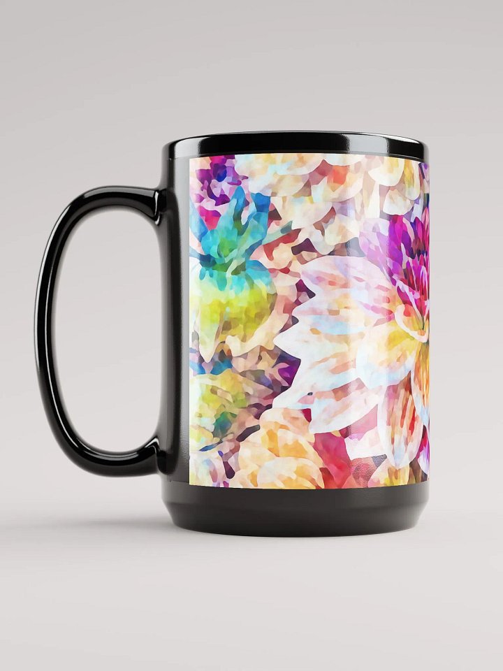 Abstract Graphic | Black Coffee Mug | Painted Dahlias Floral product image (1)
