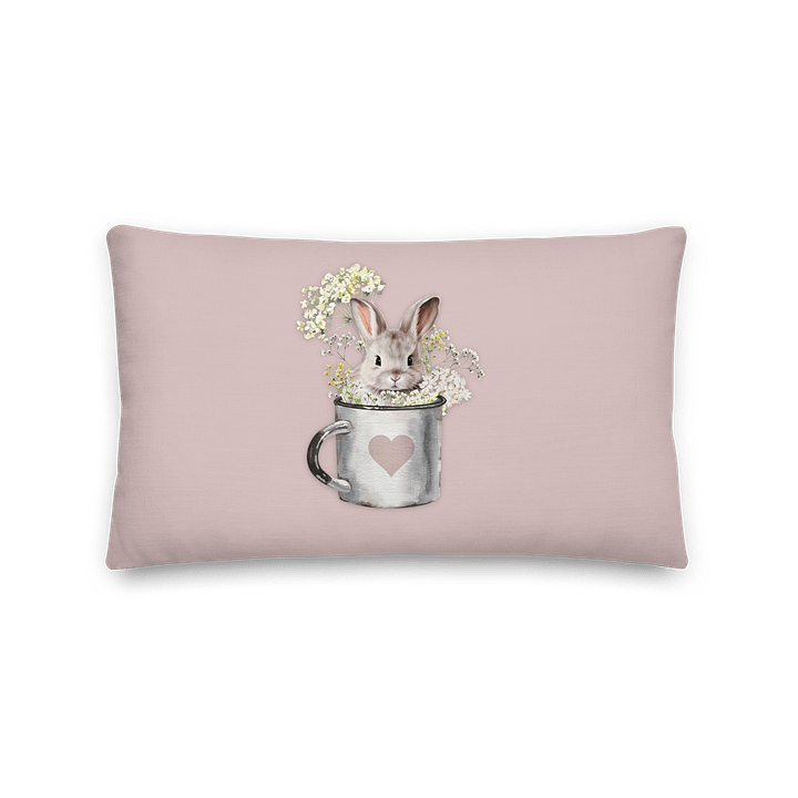 Bunny in A Mug - Blush Rose Pillow product image (2)