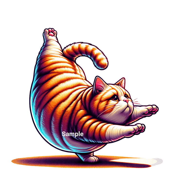 A Chubby Cat Attempting A Yoga Pose product image (1)