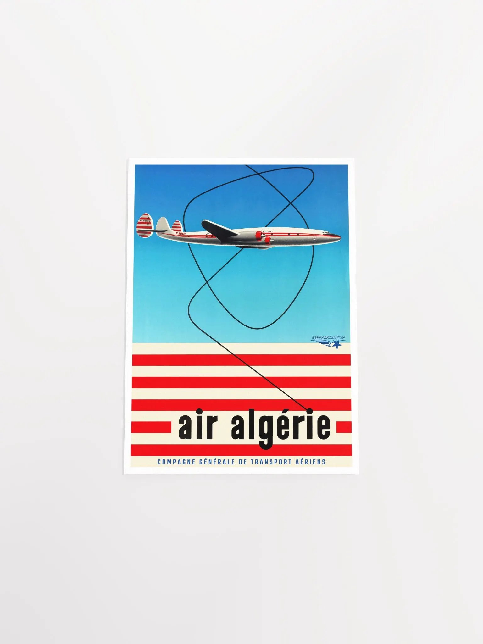 Air Algerie, Algeria, 1958 — retro vintage travel poster, retro travel art, retro travel wall art, airline poster, 50s poster product image (9)