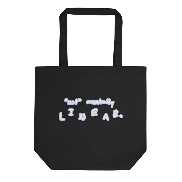 *not* mentally linear (lined design, #BDCAEF) tote bag product image (1)