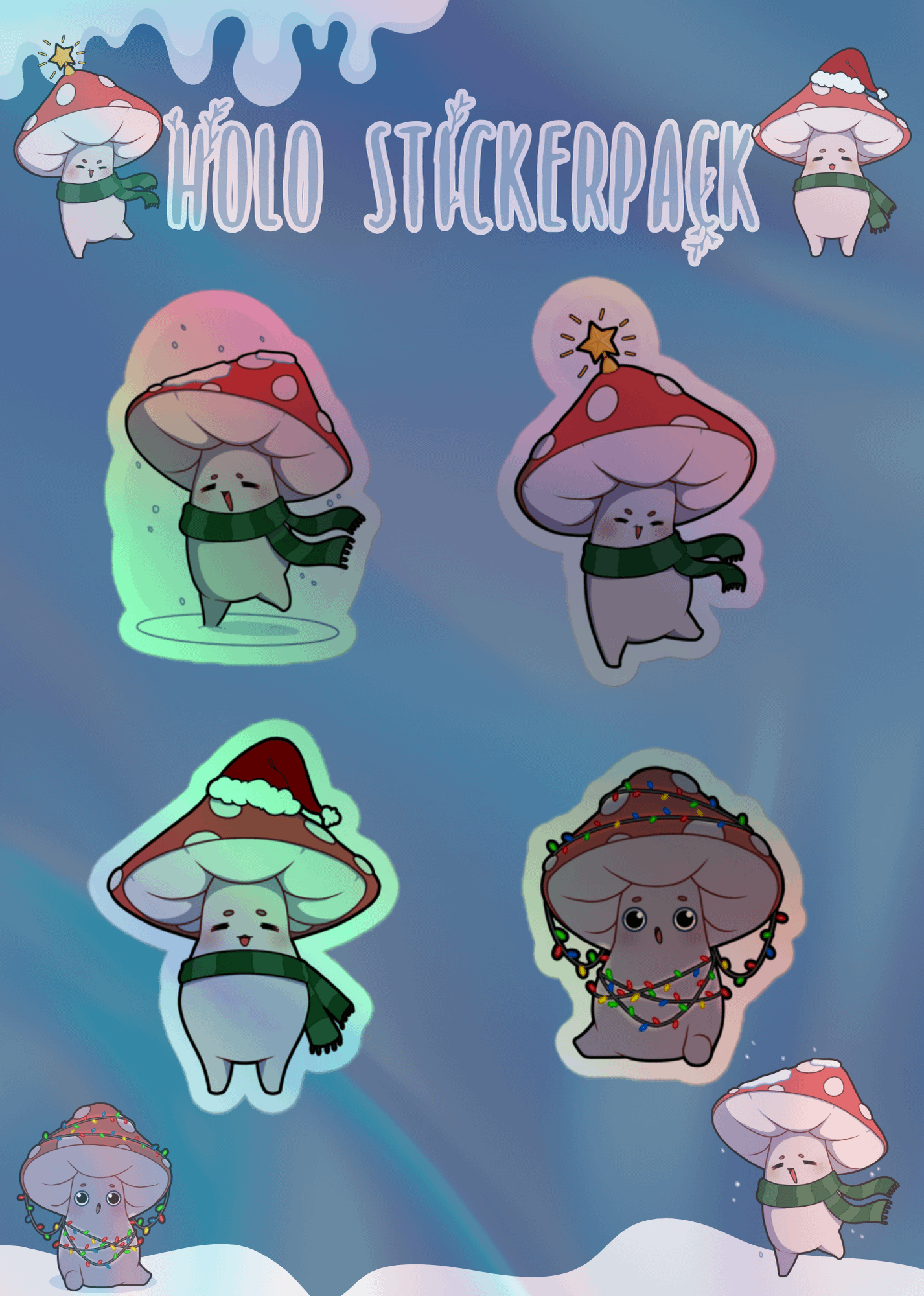 Holographic Grugmas Sticker Pack ❄️ product image (1)