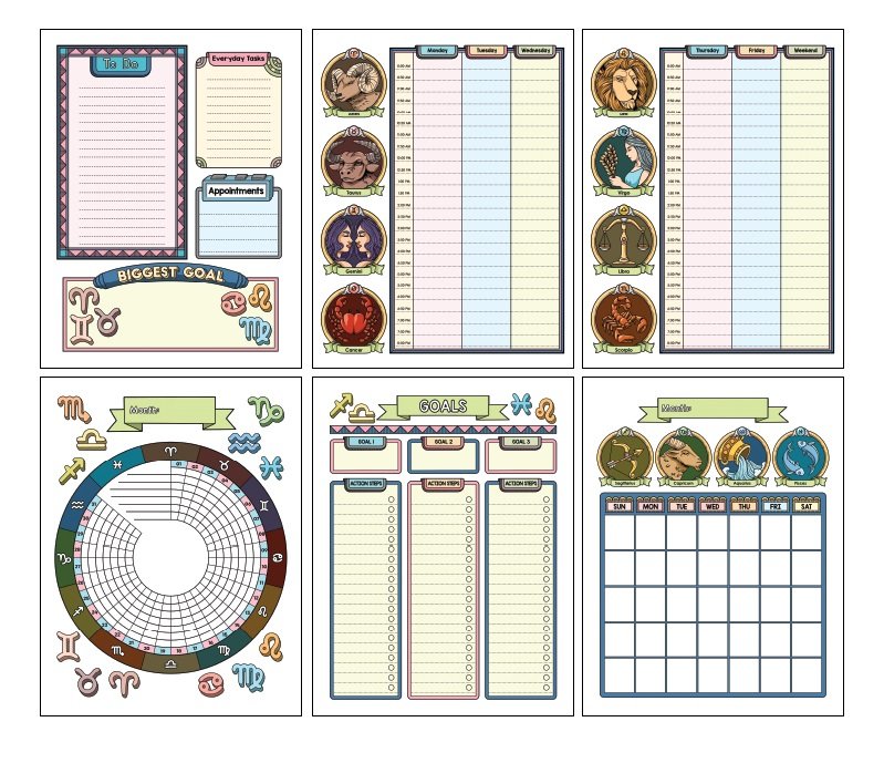 Colored Zodiac Printable Planner product image (1)