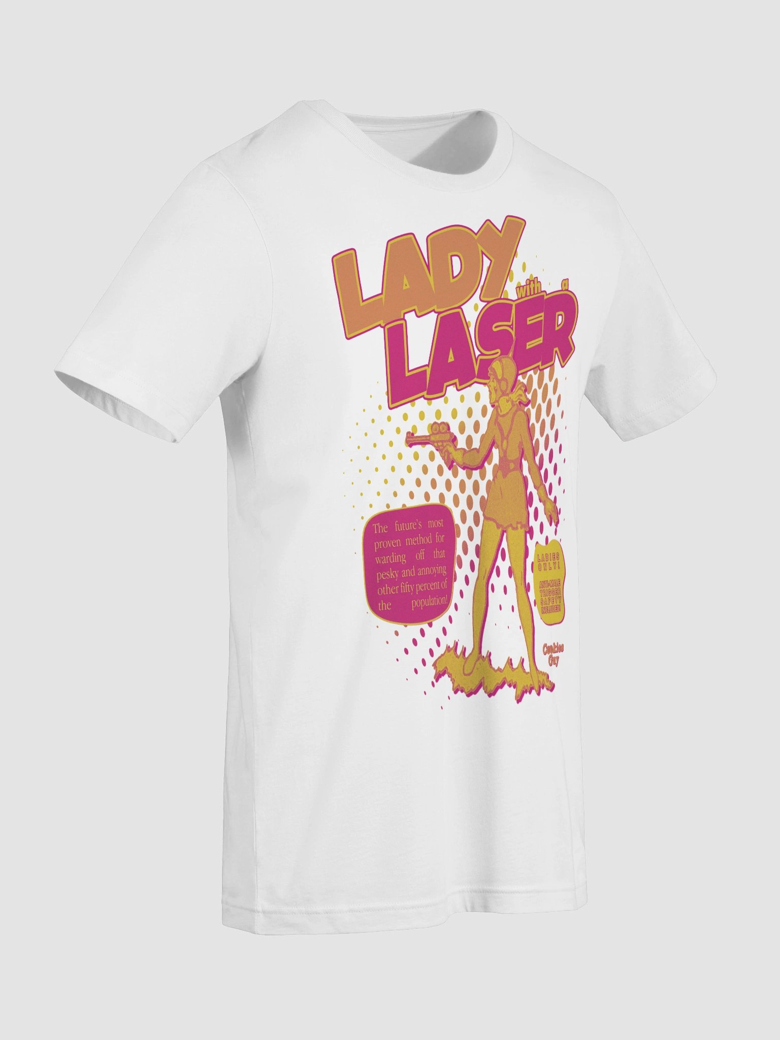 "Lady With A Laser" Retro Comic Tee (Malibu Colorway) product image (5)
