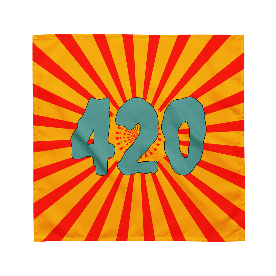 420 Stoner Circus Stripes Strange Summertime Bandana, Creepy Cannabis Carnival Odd Accessory, Retro Reefer Twisted Weird Weed Lover Fashion product image (1)