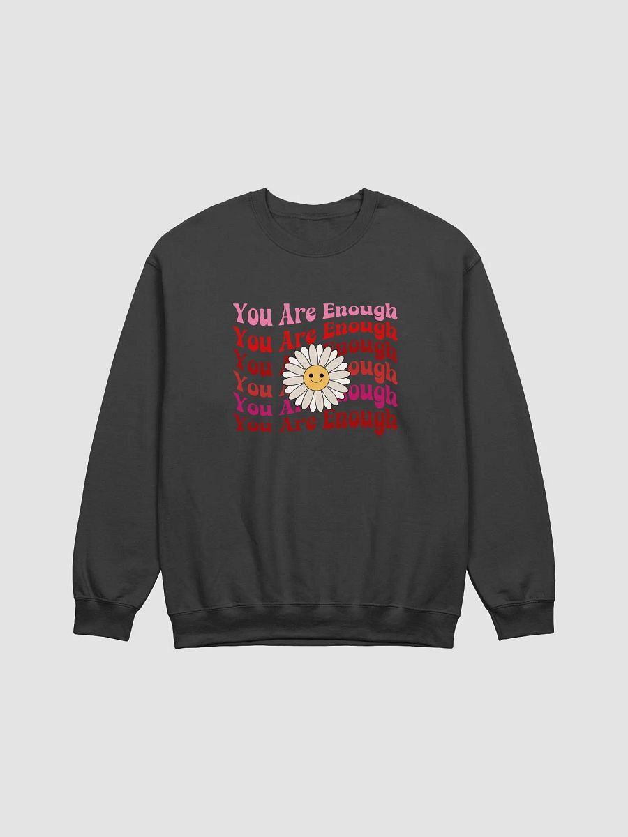 Your Are Enough, Retro Groovy Curved Inspirational Daisy Sweatshirt product image (3)
