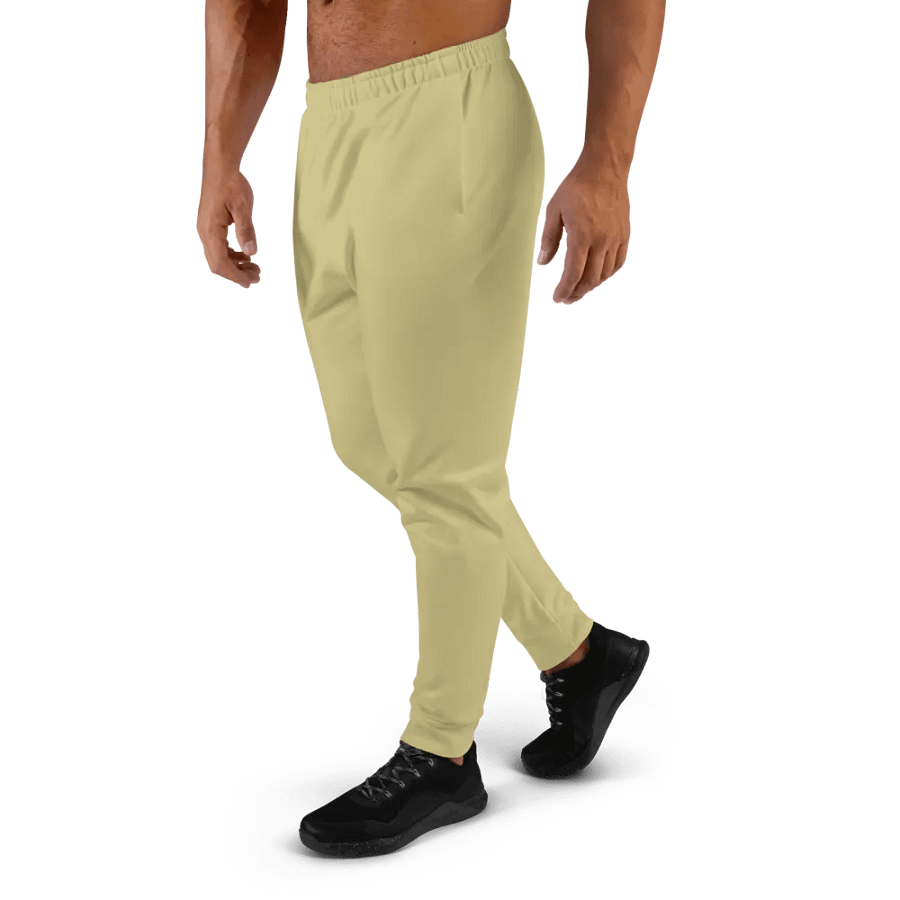Plain Medium Yellow Soft Summer Recycled Polyester Premium Men's Joggers by Treasure Pie product image (2)