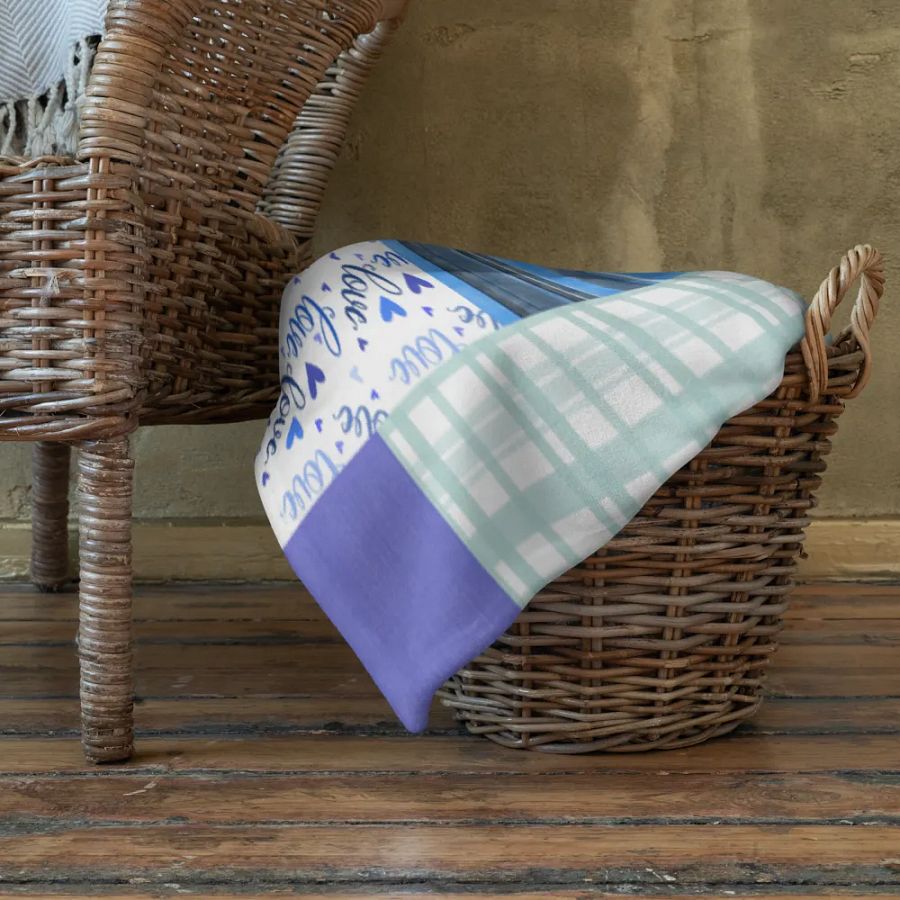 Patchwork Throw Blanket – Serene Blue Harmony product image (6)